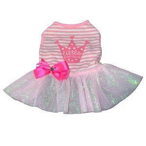 🐰  "Little Princess" Pink Glitter Tutu Pet Dress | XS 🐾💞